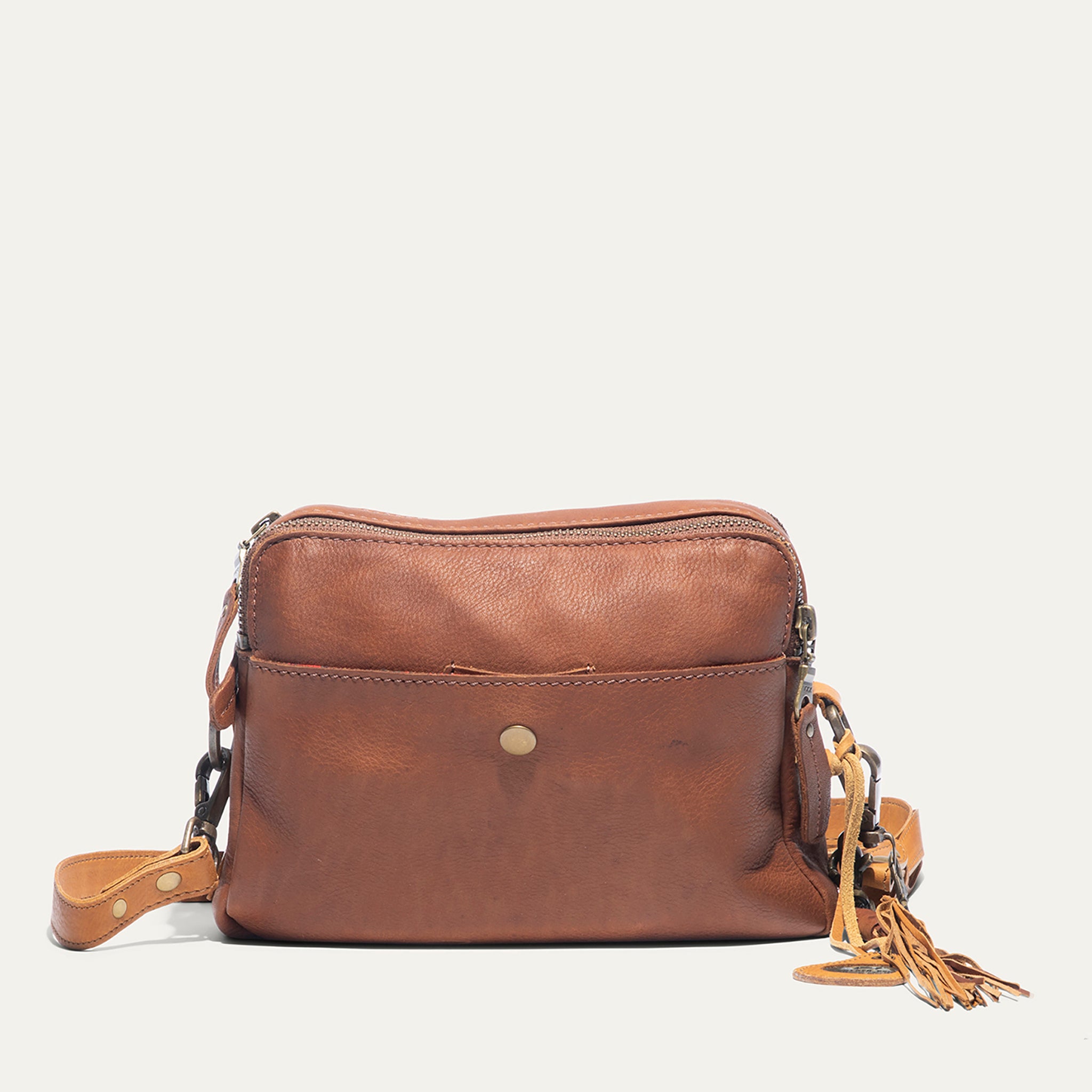 Everyday Double Zip Leather Crossbody - Will Leather Goods